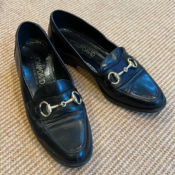 Joan & David Shoes - Joan & David Black Leather Horsebit Loafer Handmade in Italy
